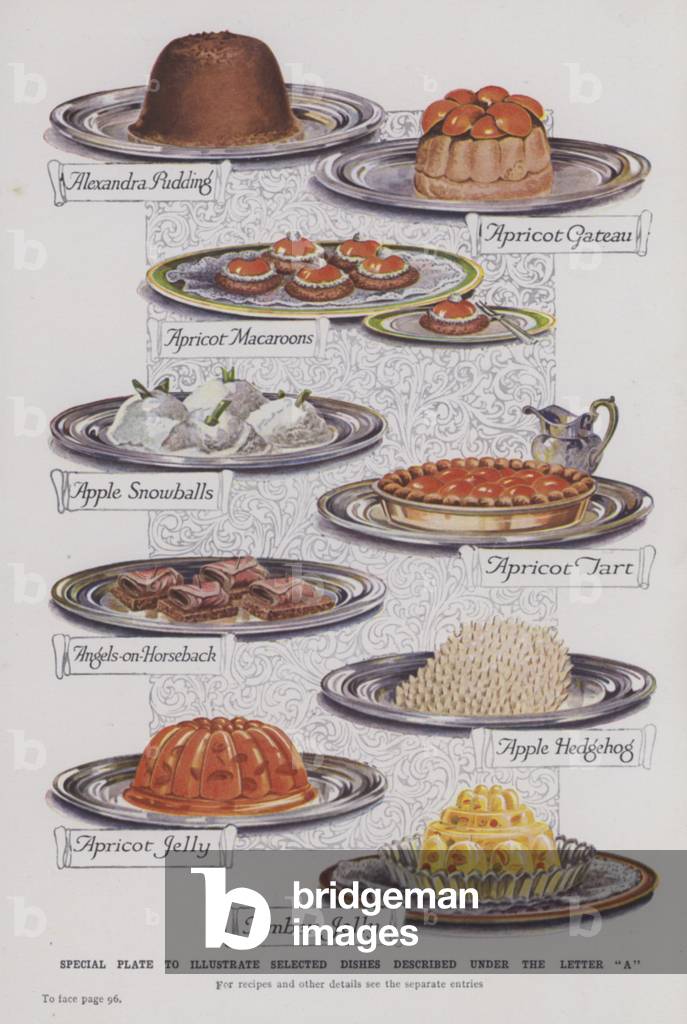 Special plate to illustrate selected dishes described under the letter 