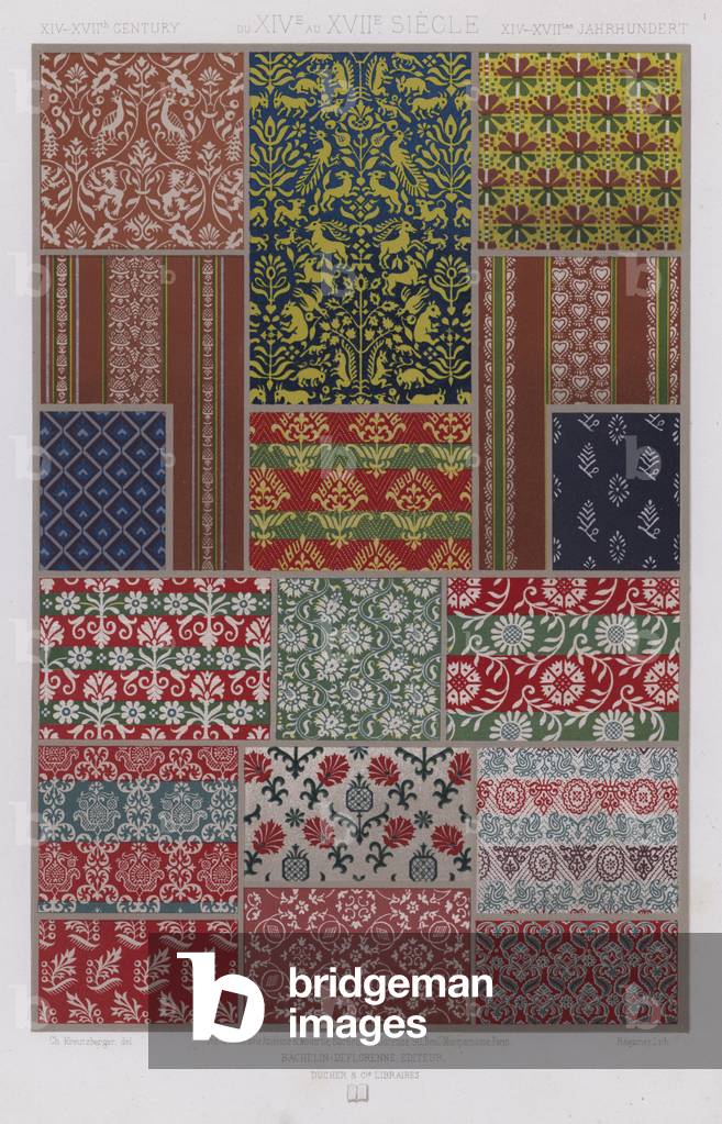 L'Ornement Des Tissus: XIV-XVIIth Century, du XIVe au XVIIe Siecle, XIV-XVIItes Jahrhundert (colour litho)