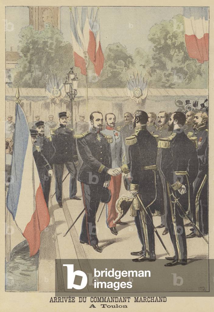 Arrival of Major Marchand at Toulon (colour litho)