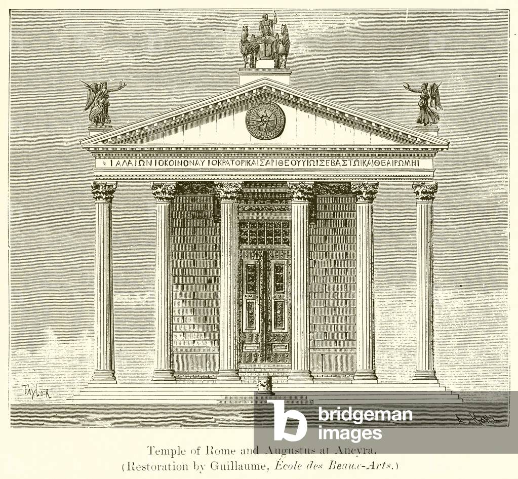 Temple of Rome and Augustus at Ancyra (engraving)