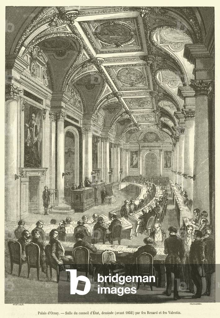 Palais d'Orsay, Salle du conseil d'Etat (engraving)