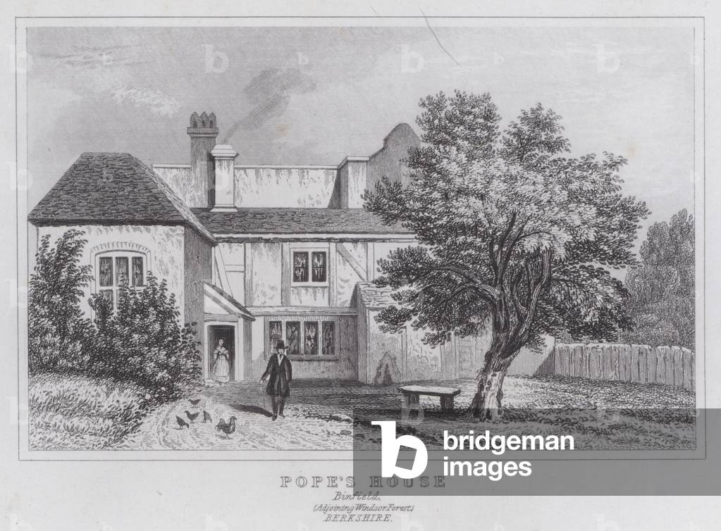 Pope's House, Binfield, adjoining Windsor Forest, Berkshire (engraving)