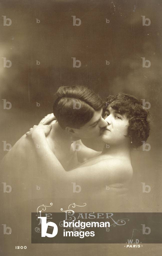 Le Baiser, Kiss, Kissing (b/w photo)