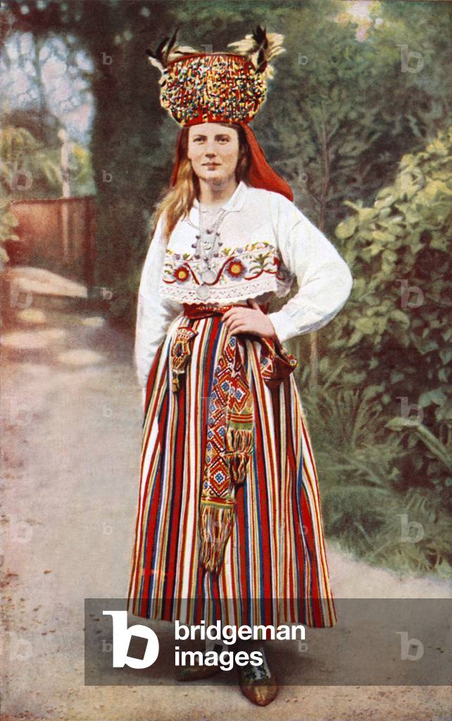 Esthonia: Girl bride from Oesel Island (colour photo)