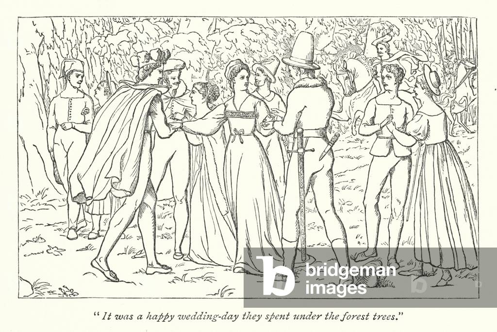 Shakespeare's As You Like It; The disguise of Ganymede and Aliena thrown aside (engraving)