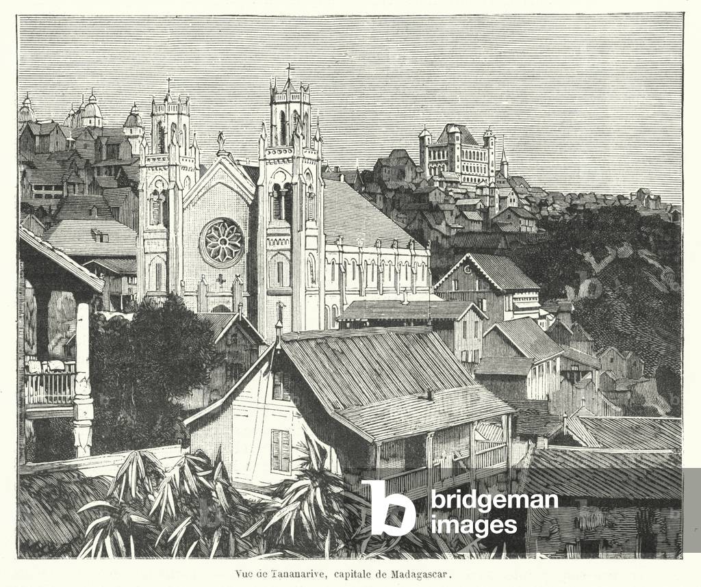 Antananarivo, capital of Madagascar (engraving)