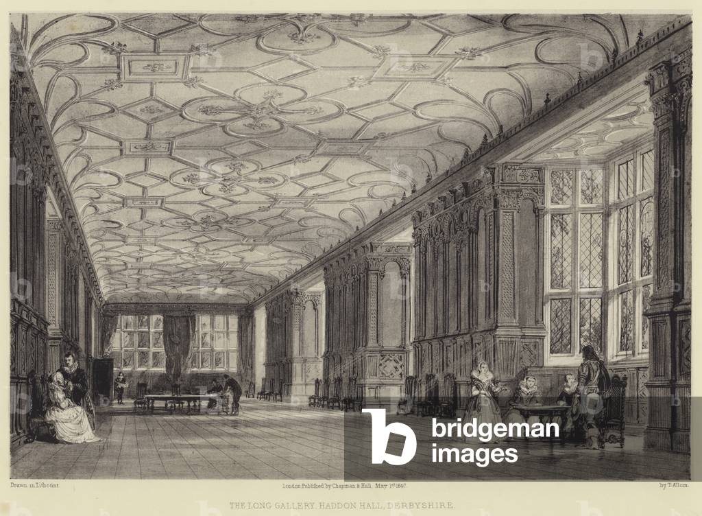 The Long Gallery, Haddon Hall, Derbyshire (engraving)