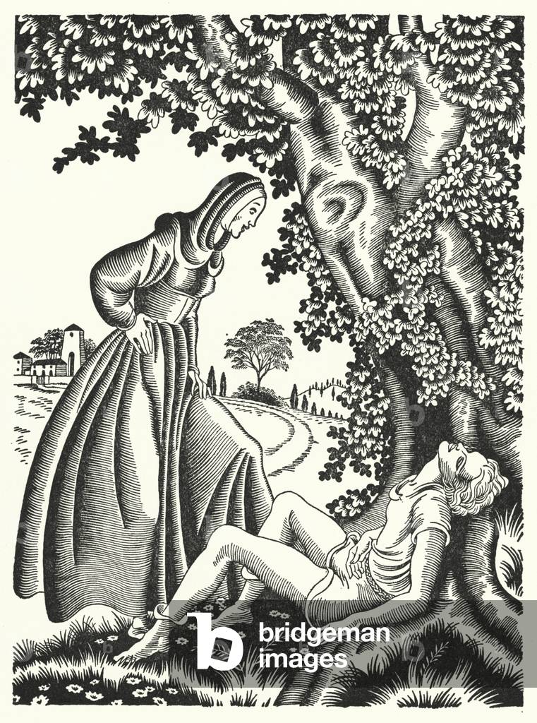 Illustration for The Decameron of Giovanni Boccaccio (engraving)