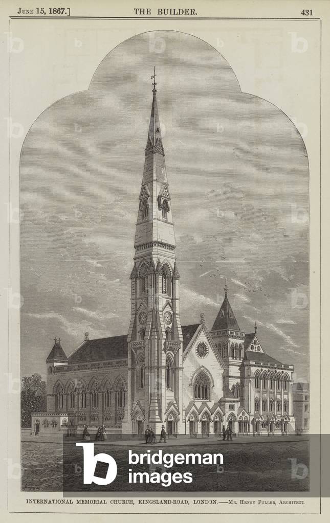 International Memorial Church, Kingsland-Road, London, Mr Henry Fuller, Architect (engraving)