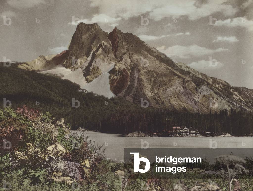 Mount Burgess and Emerald Lake Chalet (colour photo)