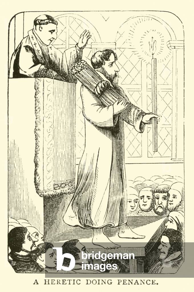 A heretic doing penance (engraving)