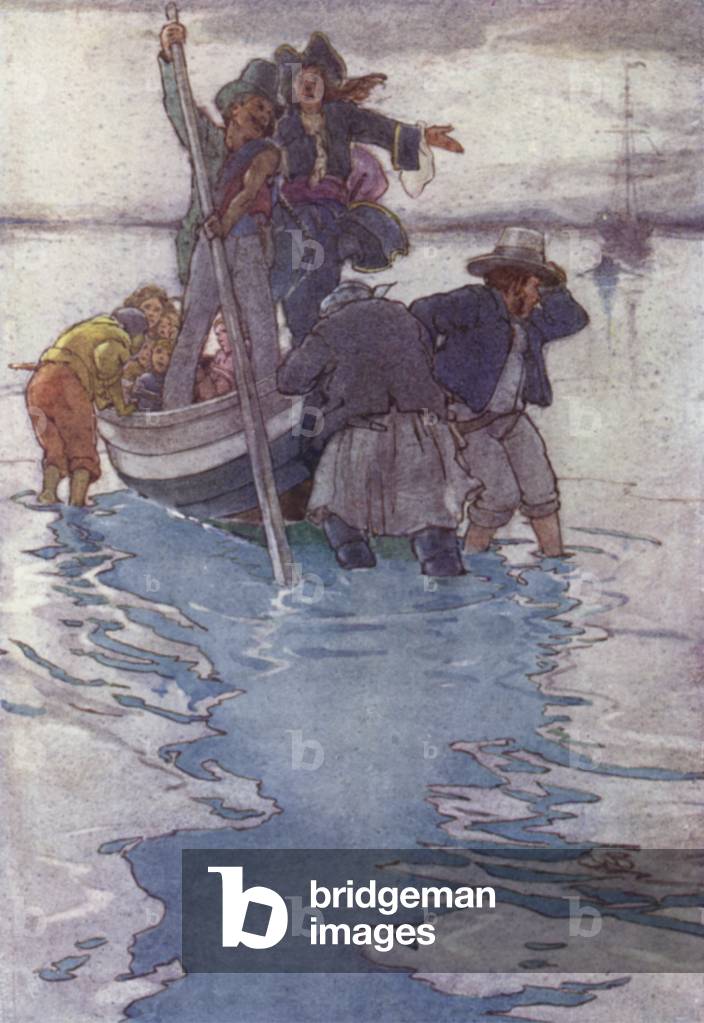 Transported to the Pirate Ship (colour litho)