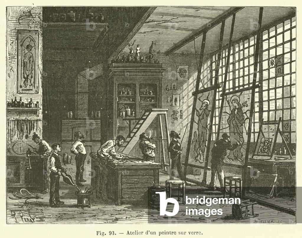 Atelier d'un peintre sur verre (engraving)