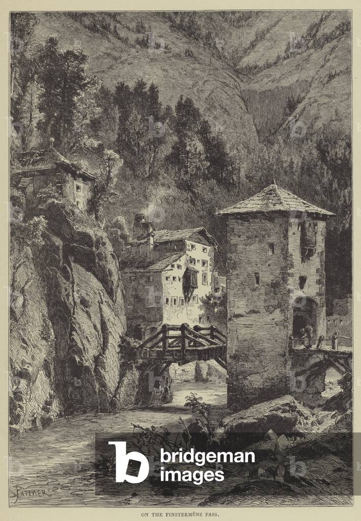 On the Finstermunz Pass (engraving)
