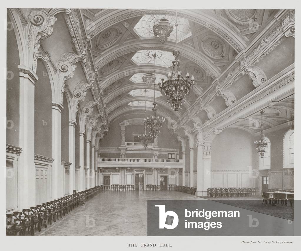 Connaught Rooms, London, The Grand Hall (b/w photo)