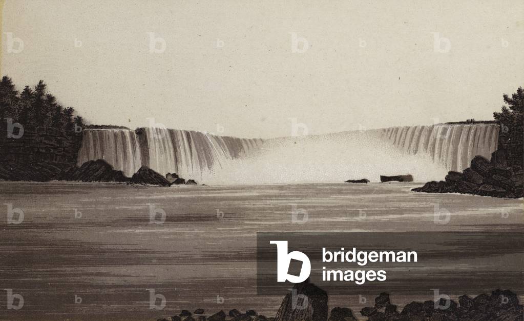 Niagara Falls: Horse Shoe Fall from Canada (litho)