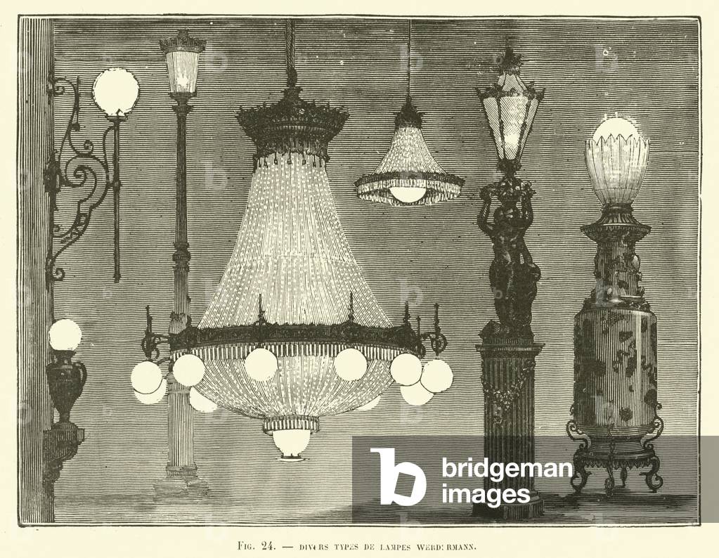 Divers Types De Lampes Werdermann (engraving)