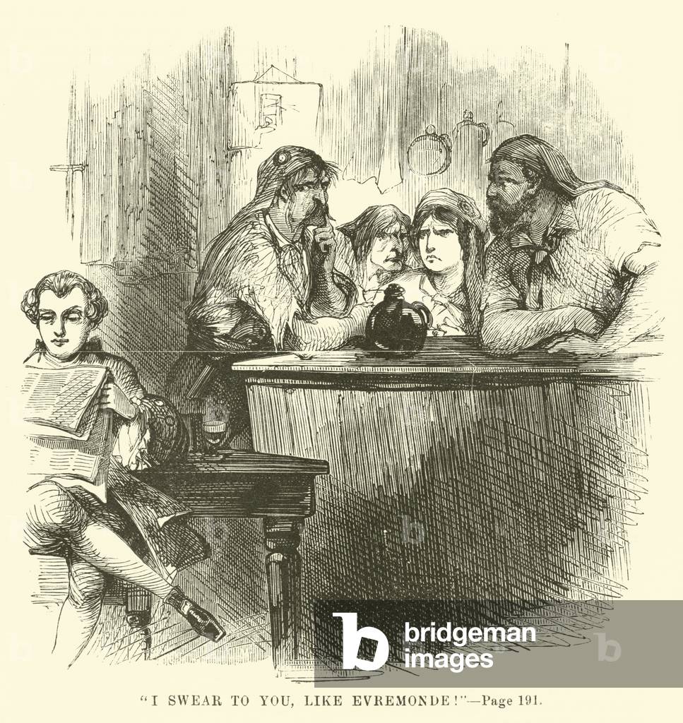 Illustration for A Tale of Two Cities by Charles Dickens (engraving)