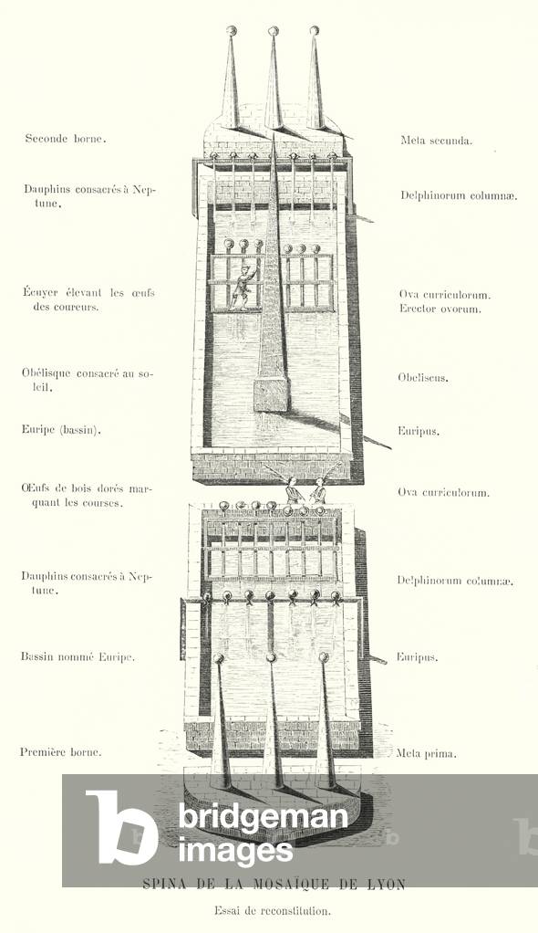 Spina de la Mosaique de Lyon, Essai de reconstitution (engraving)