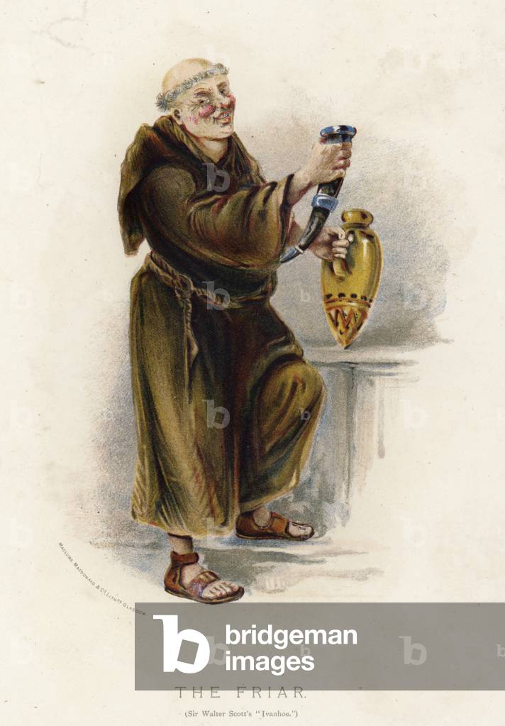 The Friar, from Walter Scott's Ivanhoe (colour litho)