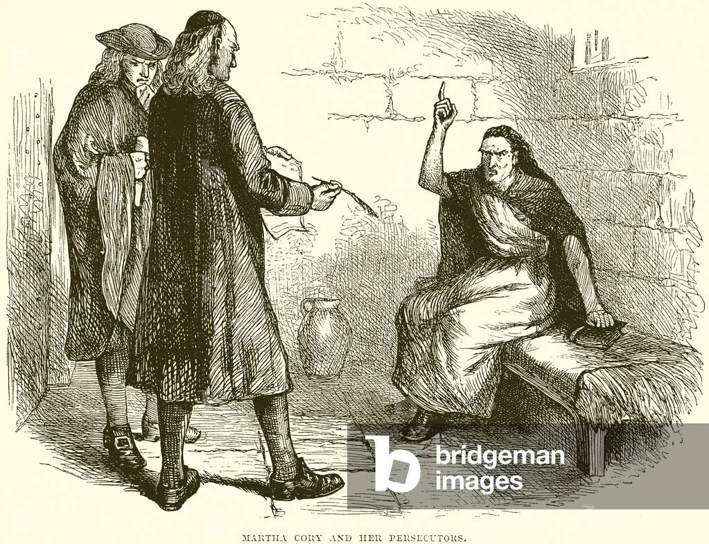 Martha Cory and her persecutors (engraving)