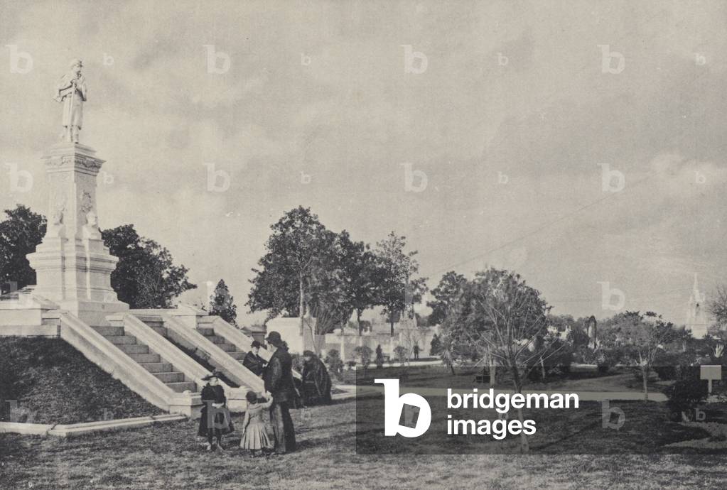 New Orleans: Confederate Monument, Greenwood Cemetery (b/w photo)
