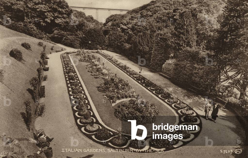 Italian Gardens, Saltburn-By-The Sea (b/w photo)