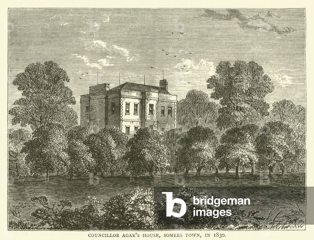 Councillor Agar's House, Somers Town, in 1830 (engraving)