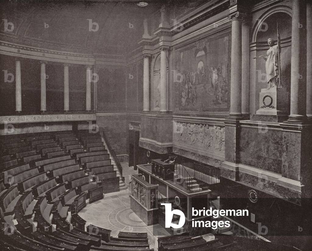 Paris: Legislative Hall, Chamber of Deputies (b/w photo)