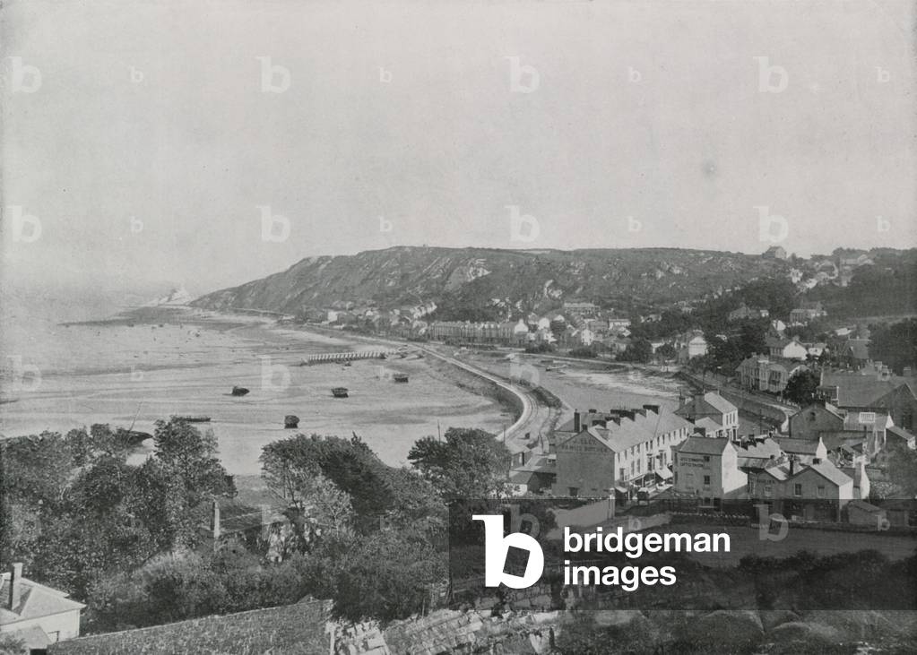Mumbles, the Town and the Bay (b/w photo)
