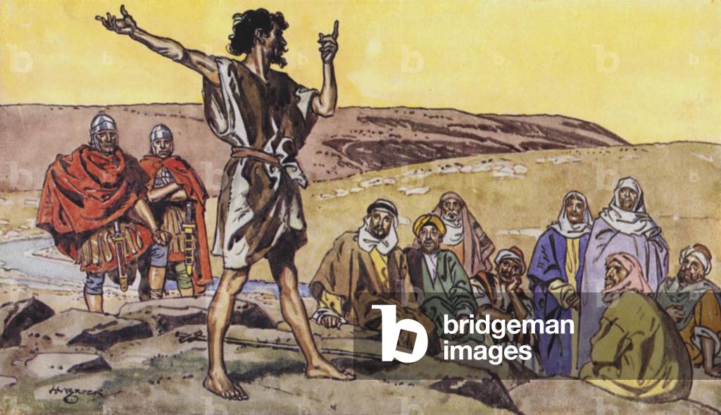 John the Baptist (colour litho)