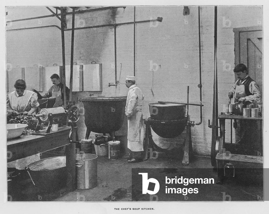 Whiteley's Farms: The chef's soup kitchen (b/w photo)