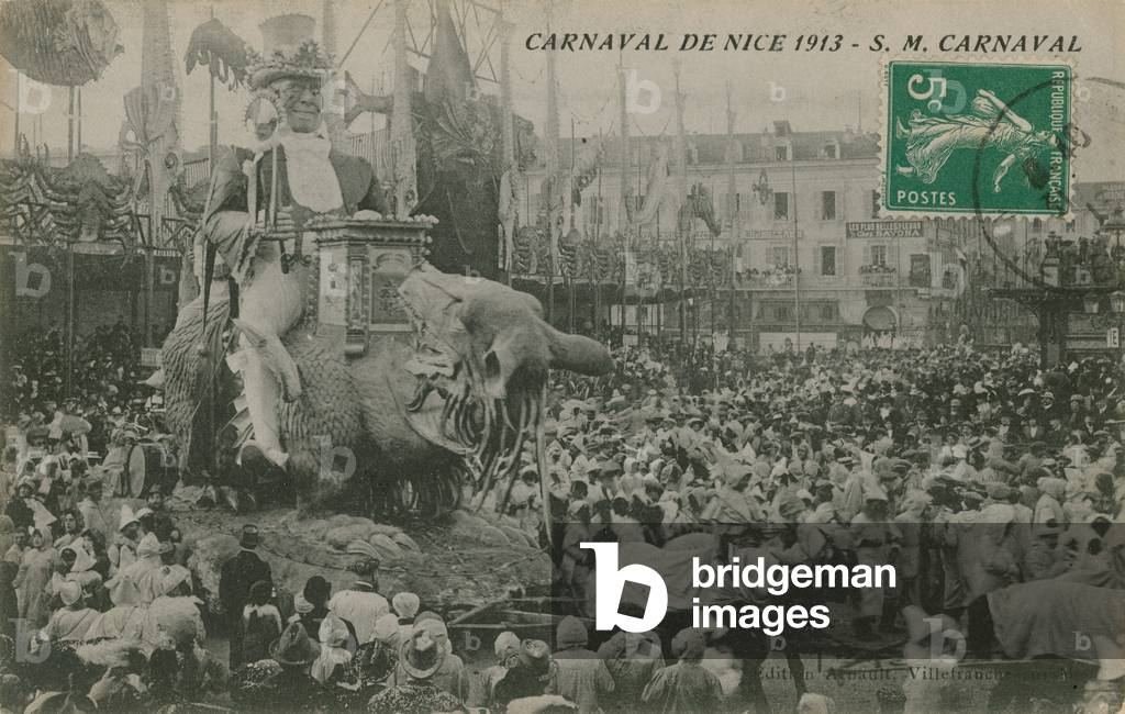 Carnaval de Nice 1913.  Postcard sent in 1913.