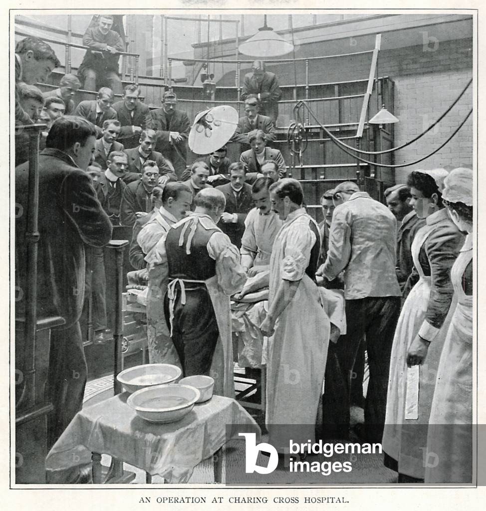 An Operation at Charing Cross Hospital (b/w photo)