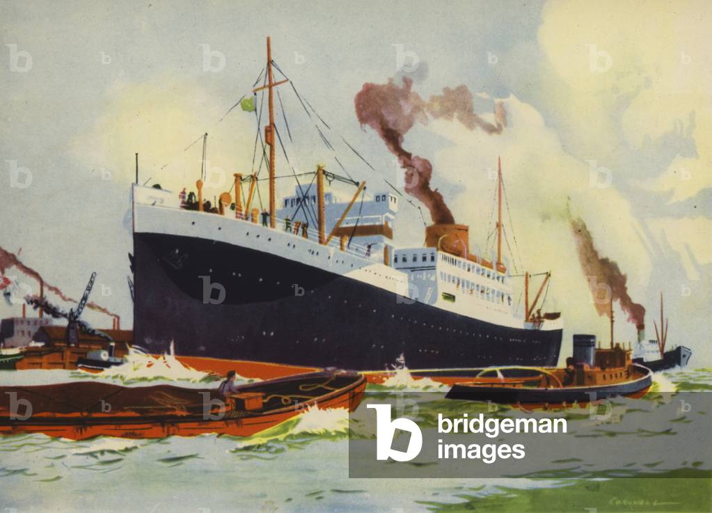 The ship goes off (colour litho)
