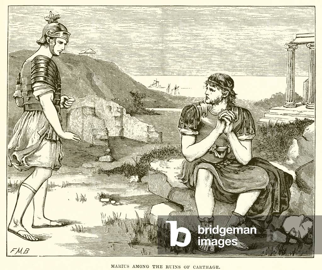 Marius among the ruins of Carthage (engraving)