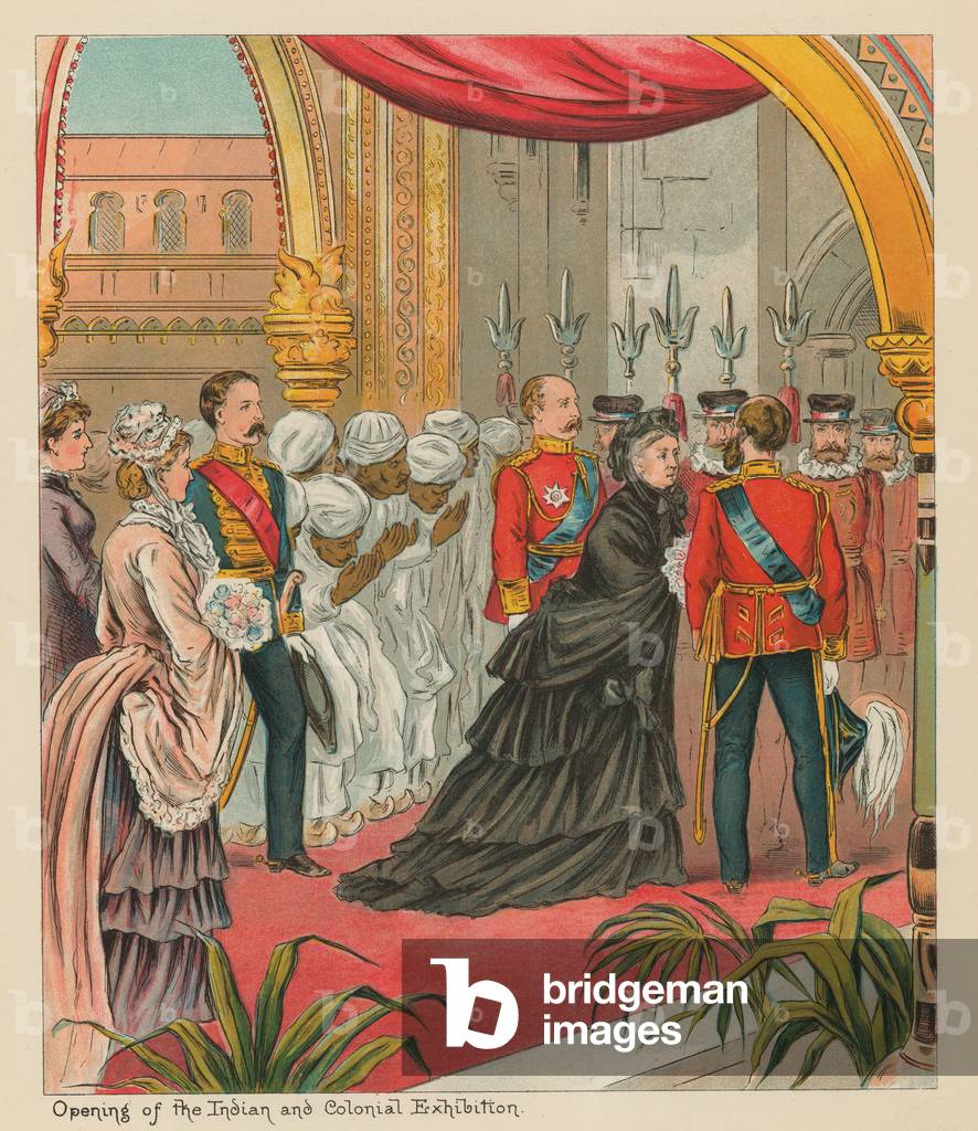 Opening of the Indian and Colonial Exhibition (chromolitho)