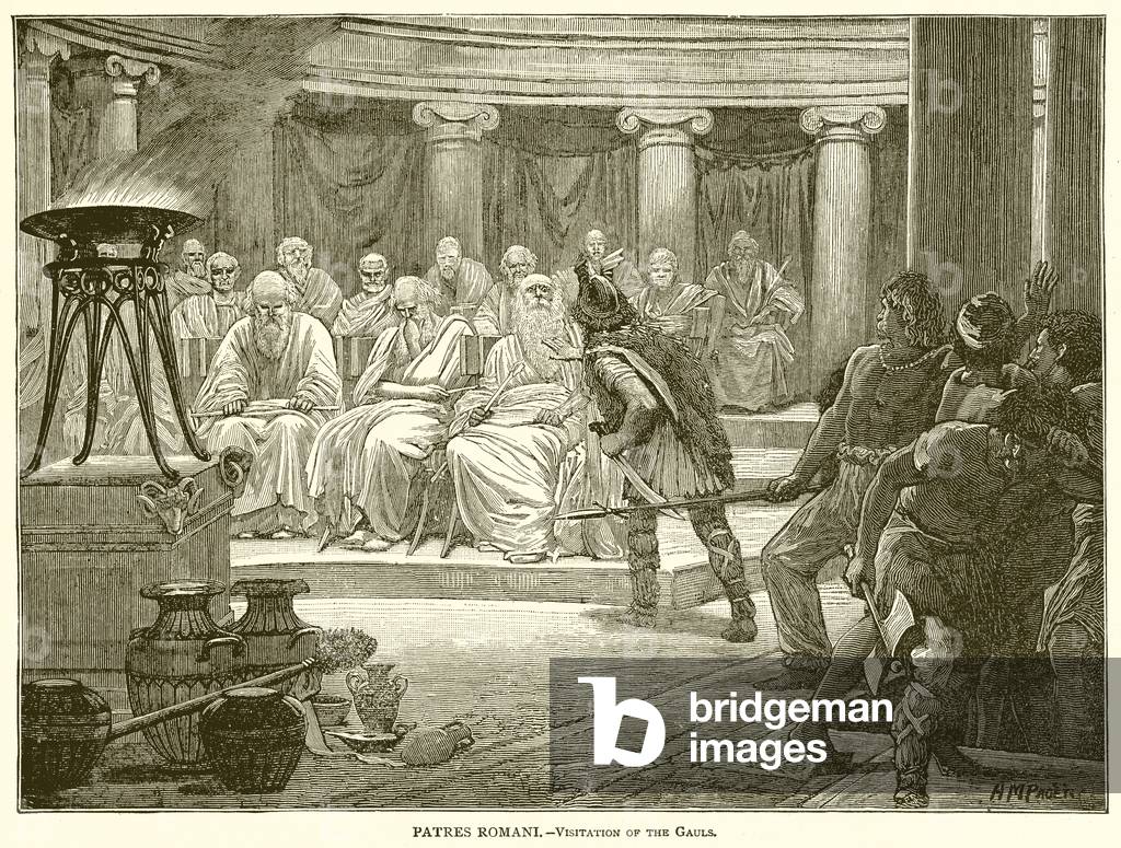 Patres Romani.--Visitation of the Gauls (engraving)