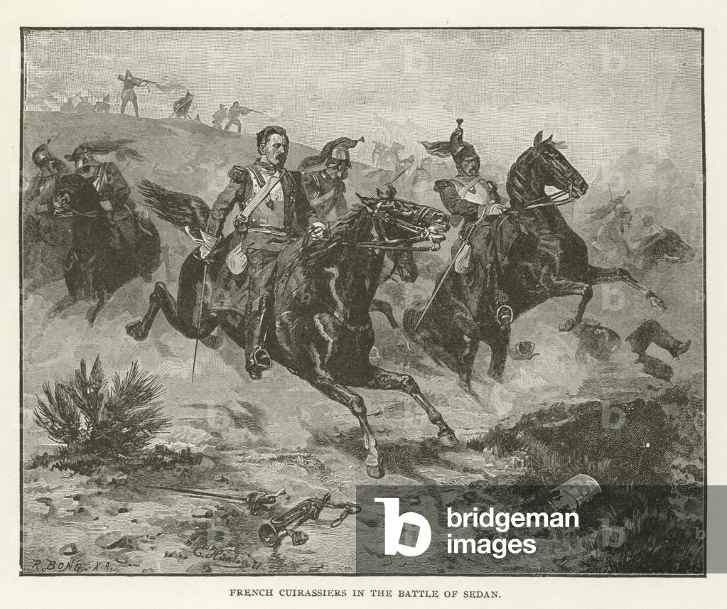 French Cuirassiers in the Battle of Sedan (engraving)
