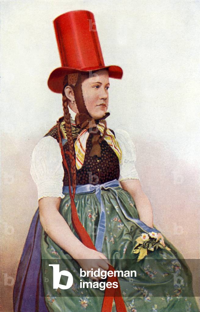 Germany: Forest maiden in her sunday frock (colour photo)
