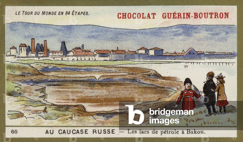 In the Russian Caucasus - the oil lakes of Baku (chromolitho)