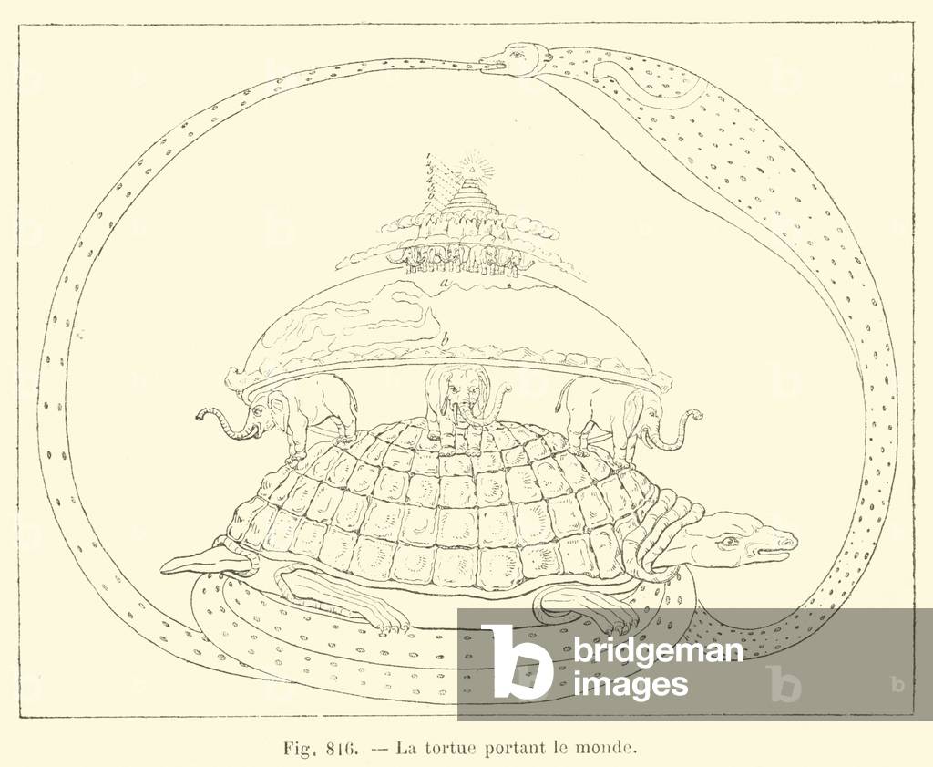 La tortue portant le monde (engraving)