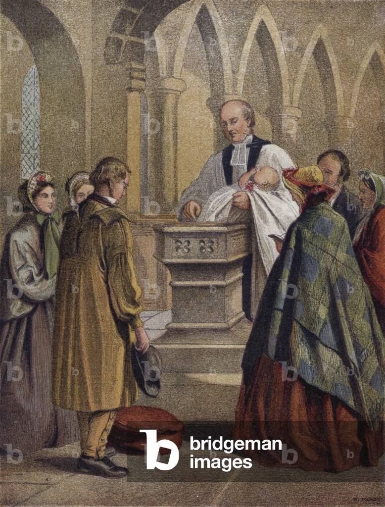 Holy Baptism (colour litho)