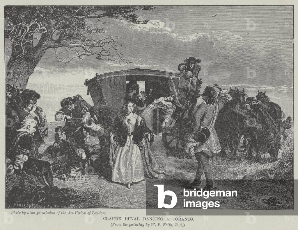 Claude Duval dancing a Coranto (engraving)