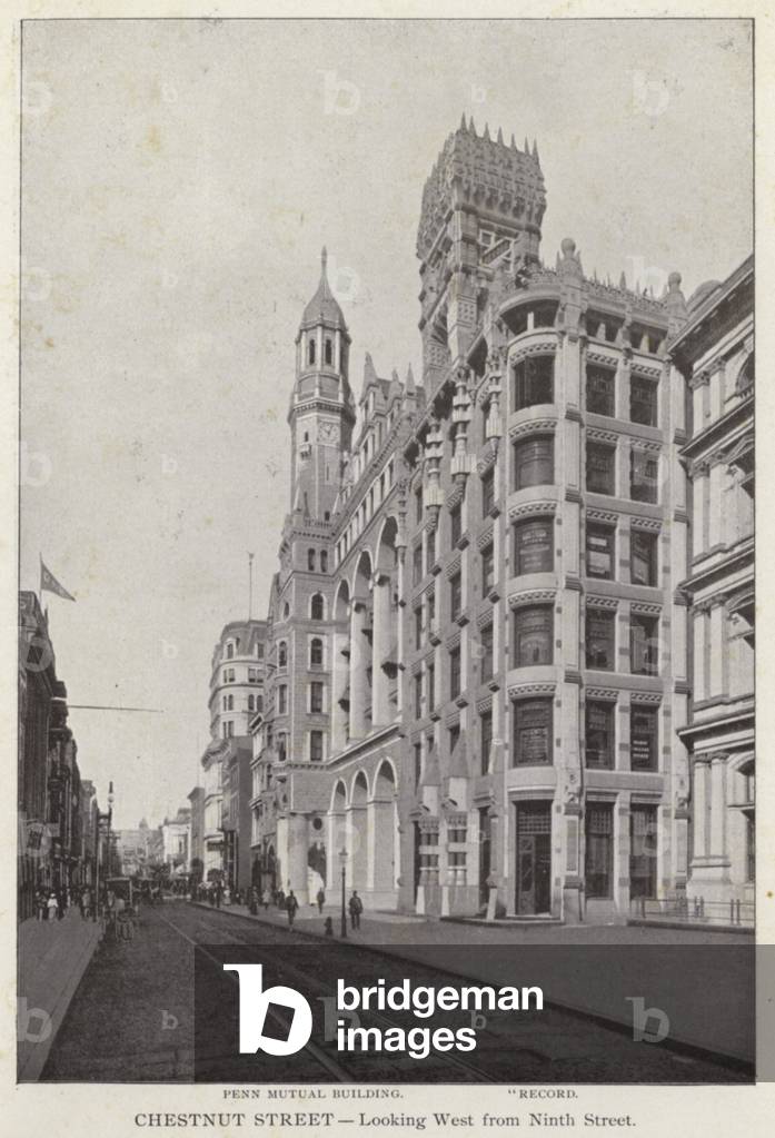Philadelphia: Chestnut Street, Looking West from Ninth Street (b/w photo)