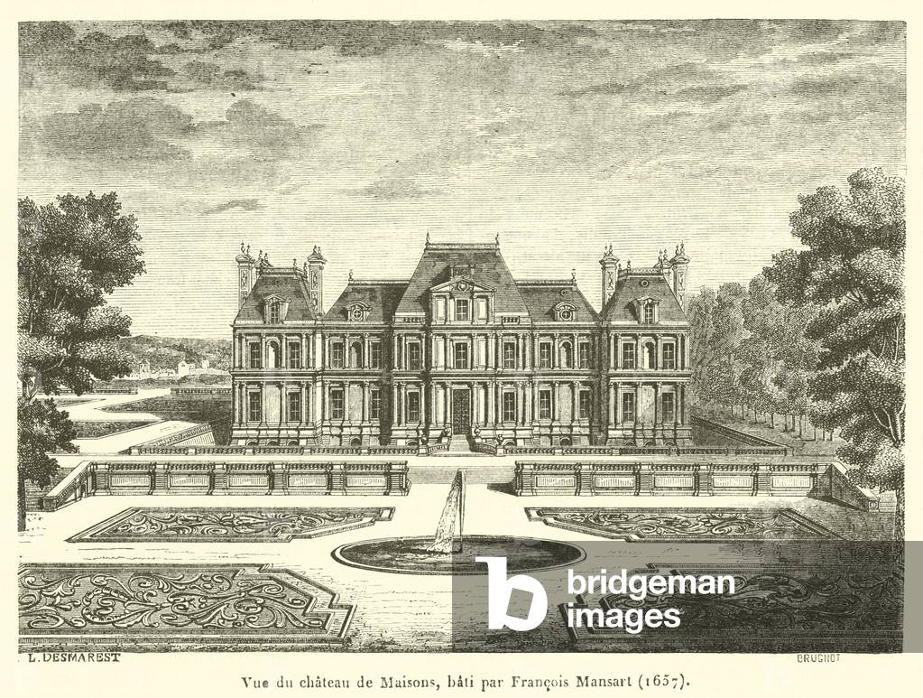 Vue du chateau de Maisons, bati par Francois Mansart, 1657 (engraving)
