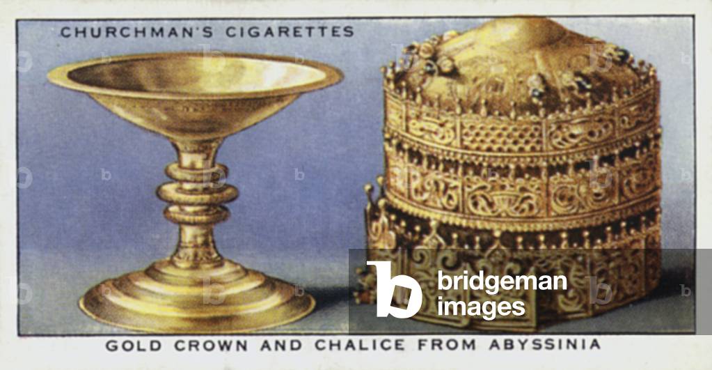 Treasure Trove: Gold crown and chalice from Abyssinia (colour litho)