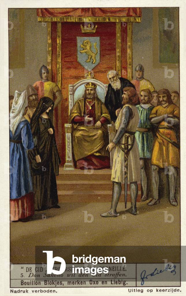 Scene from French playwright Paul Corneille's tragedy Le Cid: Don Sanche agrees to fight Don Rodrigue (chromolitho)