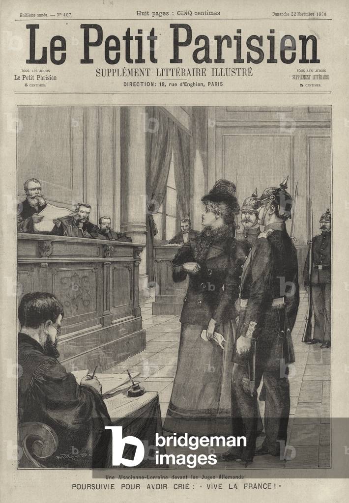 A woman from Alsace-Lorraine before a German judge in court for shouting 