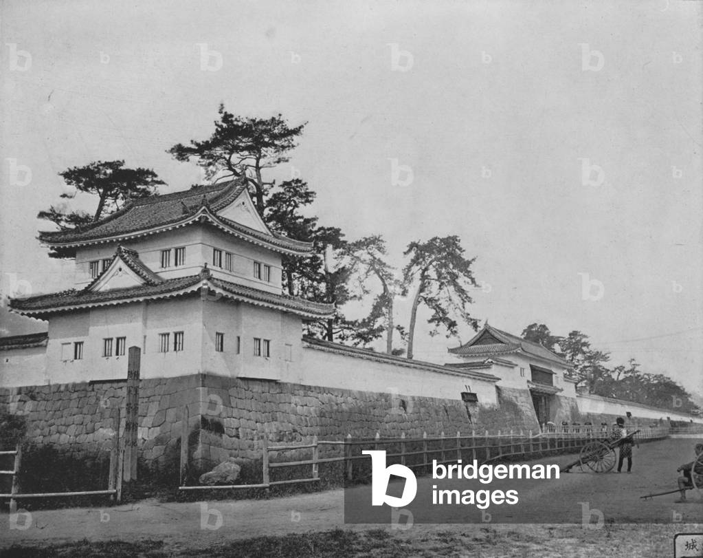 Castle of Nijo, Japan (b/w photo)